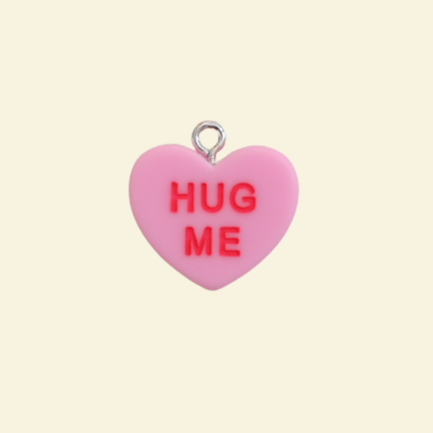 Breloque - Coeur HUG ME (rose)