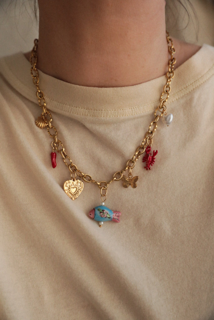 Collier breloques - Poinsettia