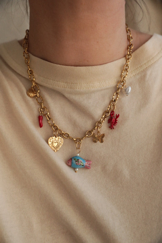 Collier breloques - Poinsettia