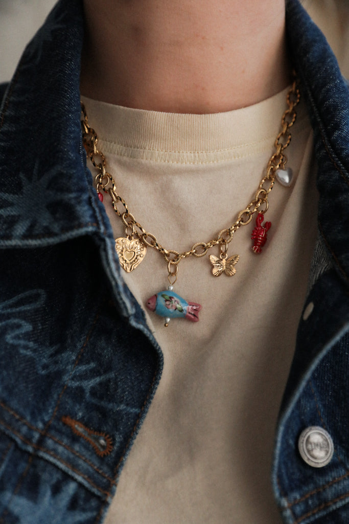 Collier breloques - Poinsettia